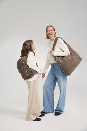 Studio Noos Teddy Mom Bag | Brown Hearts