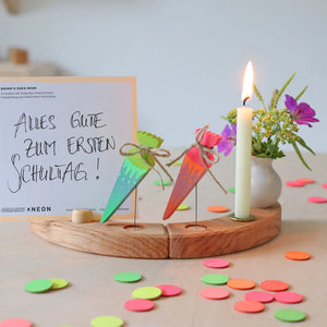 Grimm's Steckfigur Schultüte Neonpink