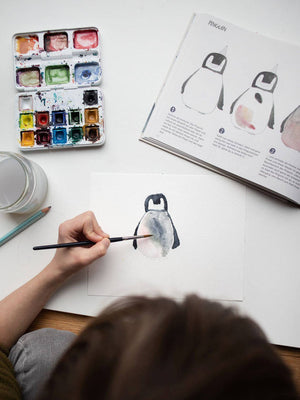Halfbird Aquarell malen „Aquarellier mit mir mein Krummtier"