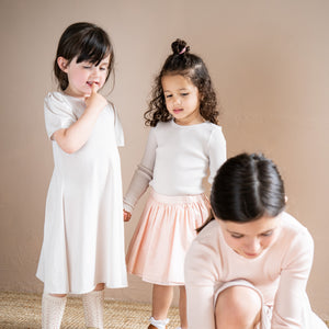 minimalisma Langarmshirt Seide 2-6Y "Bergen" Ecru mit Sweet Rose