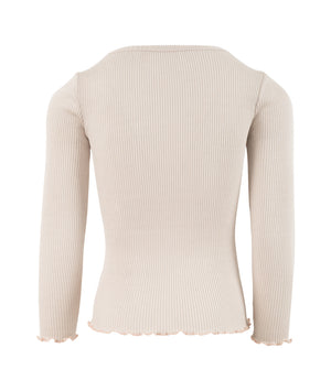 minimalisma Langarmshirt Seide 2-6Y "Bergen" Ecru mit Sweet Rose
