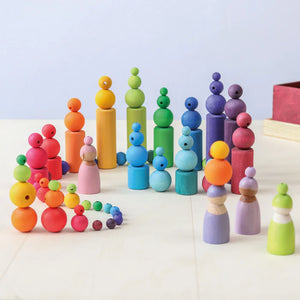 Grimm's 60 Wooden Beads | Colourful