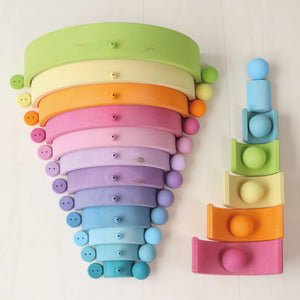 Grimm's 120 Small Wooden Beads | Pastel