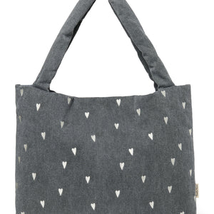 Studio Noos Denim Tasche "Mom Bag" | Grey Hearts