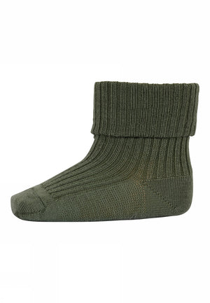 MP Denmark Woll-Rippsocken Baby | Olivine