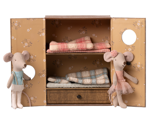 Souris ballerines Maileg dans le studio de danse - Petite sœur et petit frère