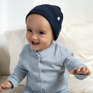 minimalisma Beanie Seide-Baumwolle "Bambi" Dark Blue