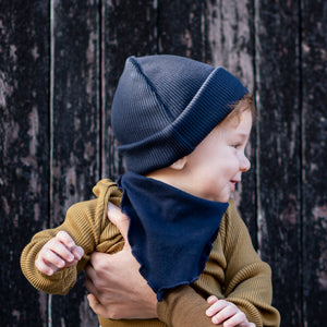 minimalisma Beanie Seide-Baumwolle "Bambi" Dark Blue