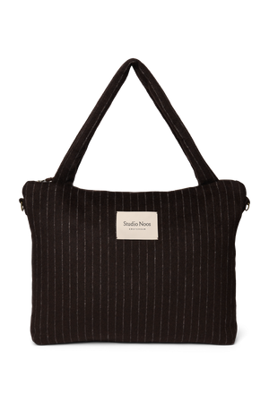 Studio Noos Wickeltasche Flannel Chalkstripe "Diaper Bag" | Brown