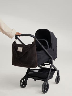 Studio Noos Wickeltasche Flannel Chalkstripe "Diaper Bag" | Brown