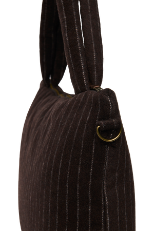 Studio Noos Wickeltasche Flannel Chalkstripe "Diaper Bag" | Brown