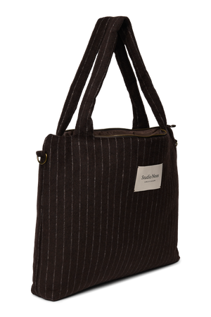 Studio Noos Wickeltasche Flannel Chalkstripe "Diaper Bag" | Brown
