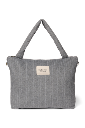 Studio Noos Sac à Langer Flanelle Chalkstripe "Diaper Bag" | Gris Clair