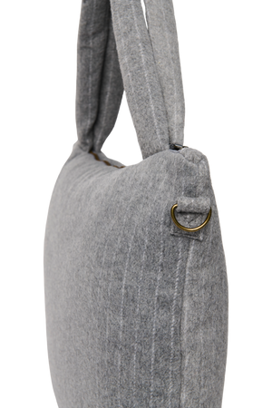 Studio Noos Sac à Langer Flanelle Chalkstripe "Diaper Bag" | Gris Clair