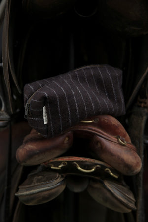 Studio Noos Tasche Flannel Chalkstripe "Pouch" | Brown