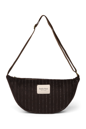 Studio Noos Umhängetasche Flannel Chalkstripe "Adult Fanny Pack" | Brown