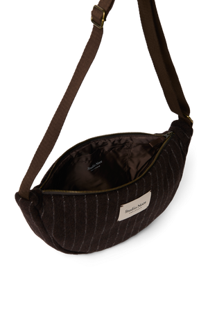 Studio Noos Umhängetasche Flannel Chalkstripe "Adult Fanny Pack" | Brown