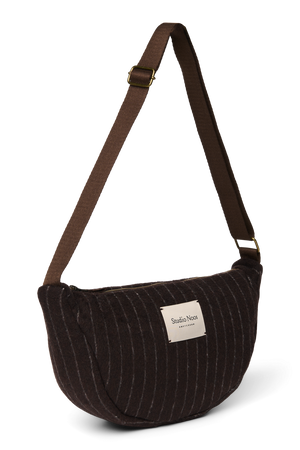 Studio Noos Umhängetasche Flannel Chalkstripe "Adult Fanny Pack" | Brown