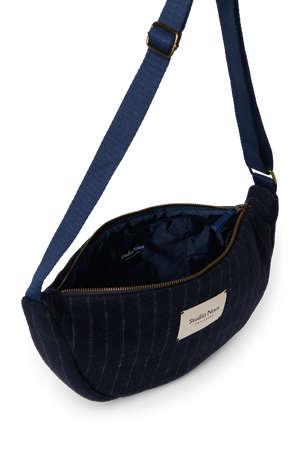 Studio Noos Umhängetasche Flannel Chalkstripe "Adult Fanny Pack" | Dark Blue