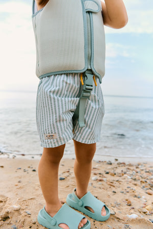 Liewood Badeshorts Duke Stripe Peppermint / Crisp White – Rückansicht