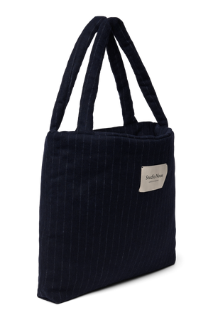 Studio Noos Shopper-Tasche Flannel Chalkstripe "Mom Bag" | Dark Blue