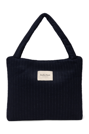Studio Noos Shopper-Tasche Flannel Chalkstripe "Mom Bag" | Dark Blue
