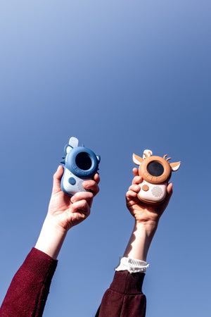 The Zoofamily Zoo Walkie Talkie mixed - Racoon- Deer blau/braun