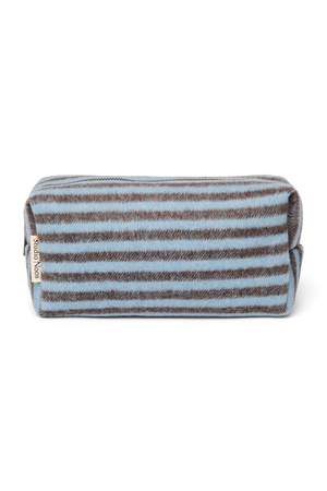Studio Noos Tasche Stripy Wool "Pouch" | Light Blue / Brown