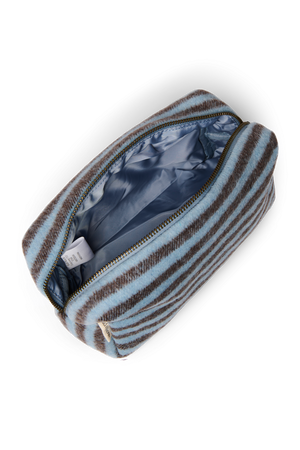 Studio Noos Tasche Stripy Wool "Pouch" | Light Blue / Brown