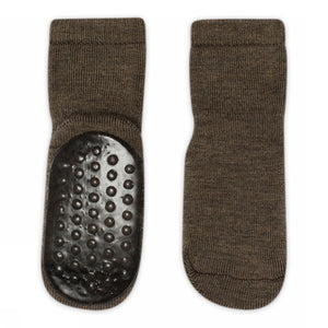 Chaussettes antidérapantes en laine MP Denmark | Marron chiné