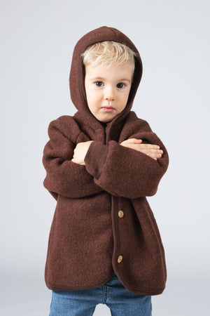 Engel Wollfleece Jacke Baby | Zimt Melange