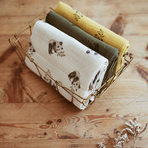 Rose in April Bianca Swaddle Panda | Natur 110x110 cm