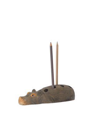 Ferm Living Hippo Stifthalter - Handgeschnitzt | Natur