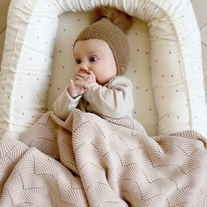 Cam Cam Strickdecke Jakobsmuschel | Almond