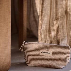 Gabrielle Paris Cosmetic Bag | Clay Stripes