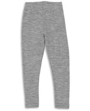 „Engel Leggings aus Merinowolle und Seide in Hellgrau Melange – weiche Kinderleggings, temperaturregulierend, GOTS-zertifiziert, nachhaltig produziert in Deutschland“
