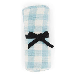 Rose in April Bianca Swaddle Vichy-Karo | Canal Blue 110x110 cm