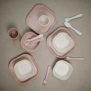 Mushie Geschirrset “Square“ | Ivory