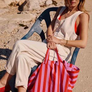 Rose in April Elisa Tasche | Orchidee/Tomate Streifen