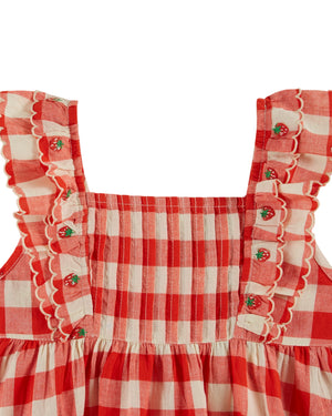 Emile & Ida Träger-Kleid "Brodee Carreau" | Vichy Rouge