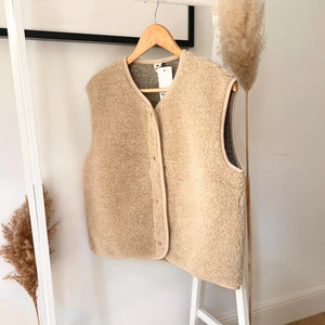 Alwero Erwachsene Bio Wollweste "TYB" | Sand Brown Ultra Light
