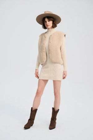 Alwero Erwachsene Bio Wollweste "TYB" | Sand Brown Ultra Light