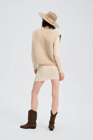 Alwero Erwachsene Bio Wollweste "TYB" | Sand Brown Ultra Light