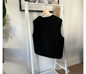 Alwero Erwachsene Bio Wollweste "TYB" | Deep Black