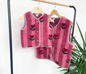Alwero Kinder Bio Wollweste "TYB" | Cherry