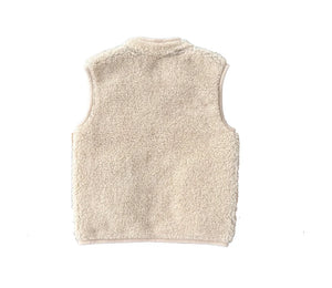 Alwero Gilet en laine bio pour enfant "Rudi" | Marron sable