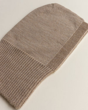 Hvid Balaclava Sturmhaube Eddy Sand – Materialdetail Merinowolle