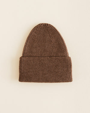 Hvid Kids Beanie Fonzie Mocha aus Merinowolle im Rippstrick für Kinder