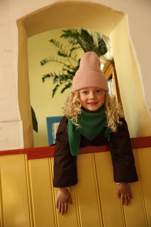 Hvid Kids Beanie Fonzie Powder – Detailansicht