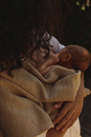 Hvid Babydecke Bibi Sand – Nahaufnahme